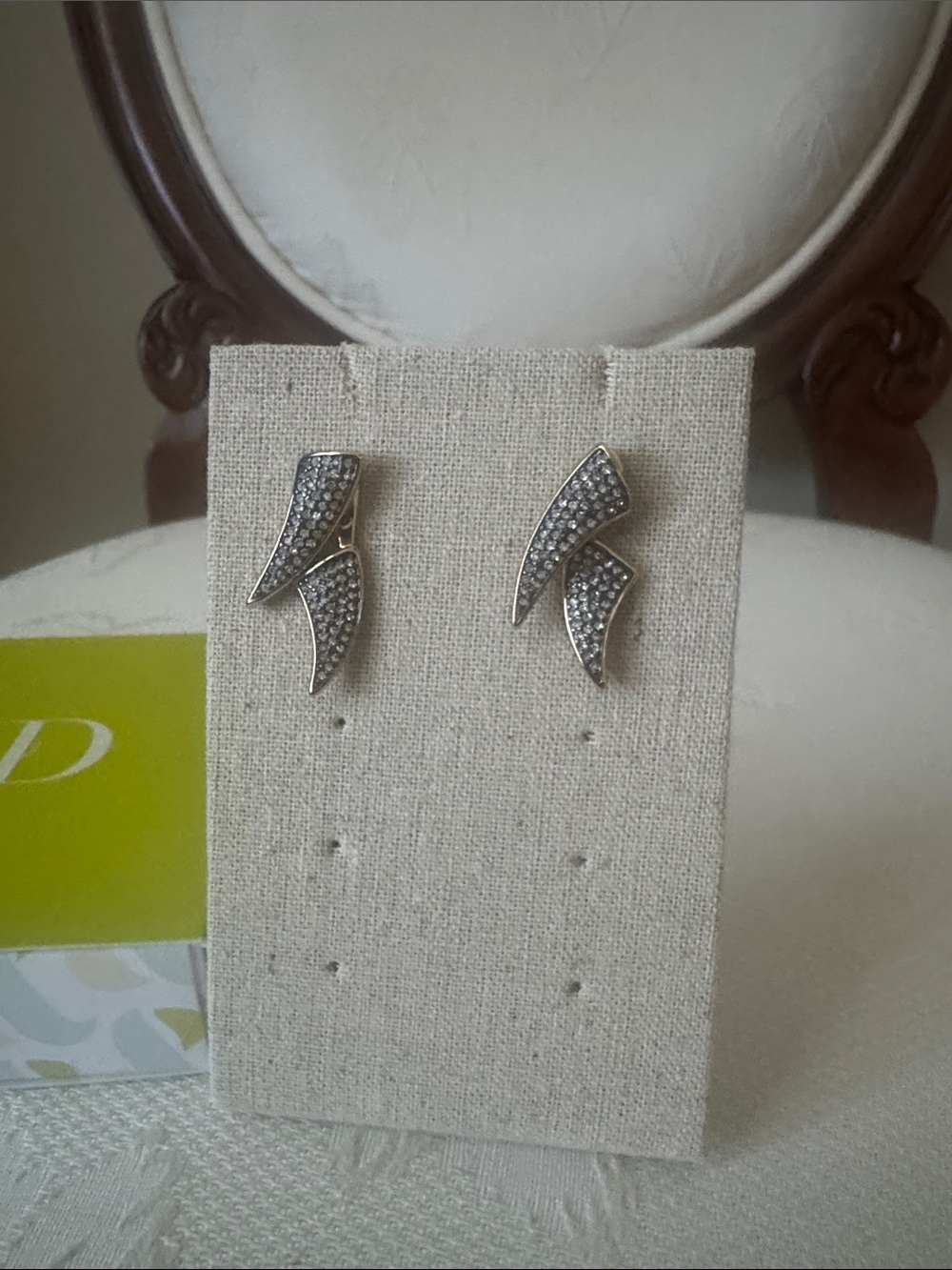 Stella & Dot Pave Horn Ear Jacket earrings